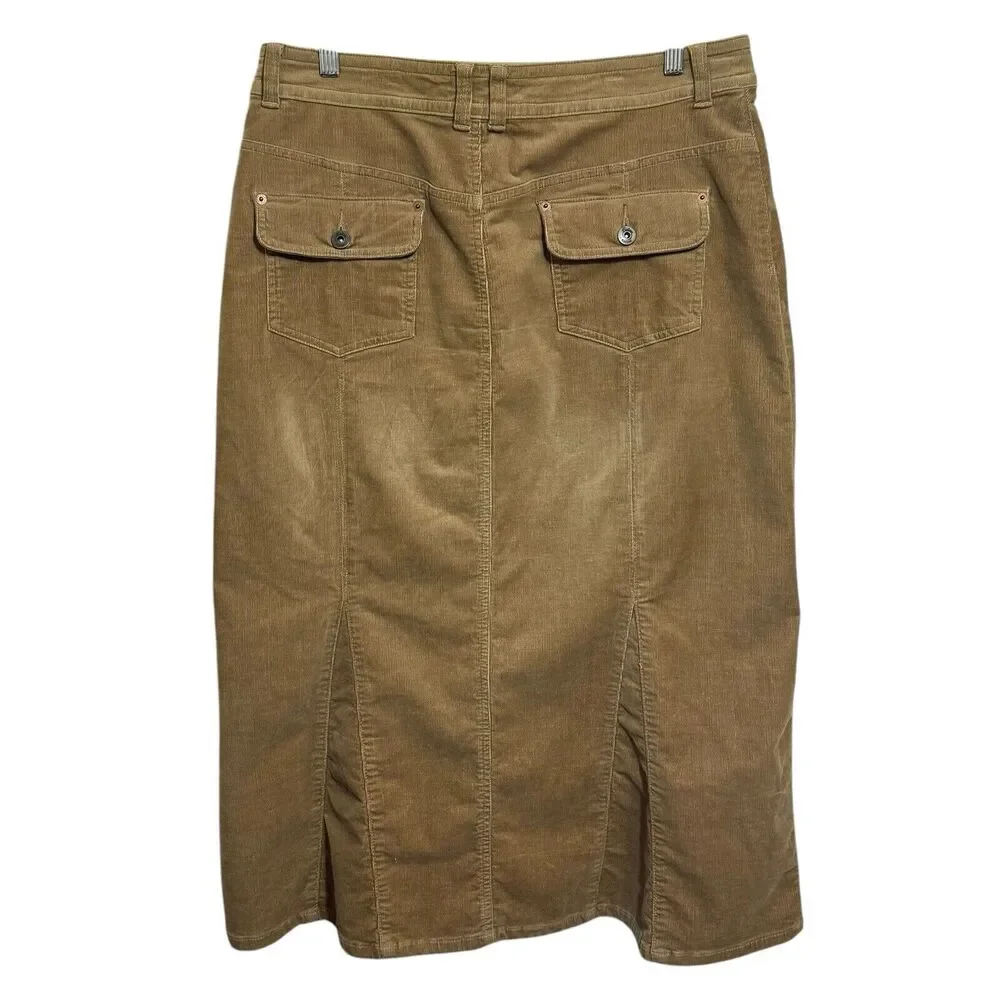Vintage Riders Copper Collection Women's 8/10 Corduroy Flare Midi Skirt Western